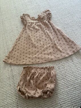 Quincy Mae Organic Cotton Floral Dress & Bloomers Set | Size 2-3Y